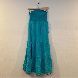 Aqua Halter Maxi dress - Maeve - XS